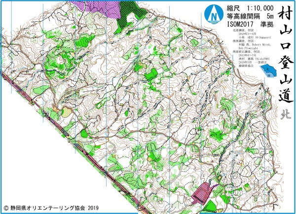 静岡県オリエンテーリング協会のサマーチャレンジ2019コース設定と村山口登山道の地図修正を請け負いました